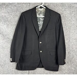 Cashmere Blazer Jacket Men's 42 Black John Northman New York Vintage UNION MADE